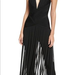 Herve Leger Bandage Fringe Jumpsuit NWT